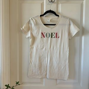 Christmas Noel Tan Shirt Size Small Cotton Holidays